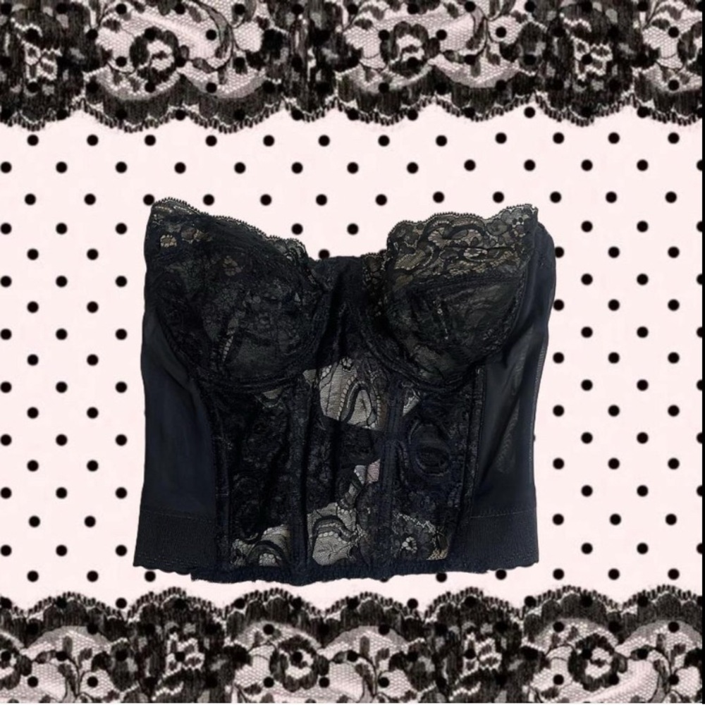 Black Lace Bustier Top
